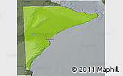 Physical 3D Map of Rawson, darken, semi-desaturated