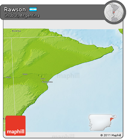 Physical 3D Map of Rawson
