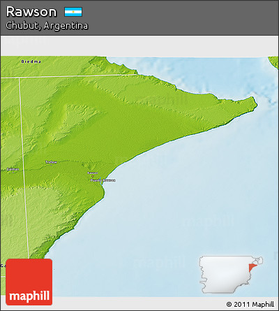 Physical 3D Map of Rawson