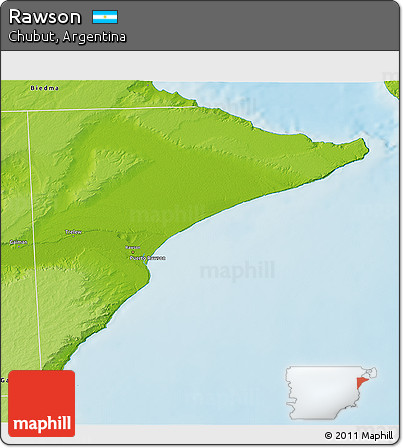 Physical 3D Map of Rawson