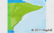Physical 3D Map of Rawson, political outside