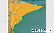 Political 3D Map of Rawson, satellite outside