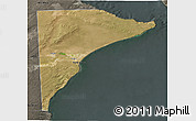 Satellite 3D Map of Rawson, darken, semi-desaturated