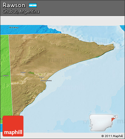 Satellite 3D Map of Rawson, political outside