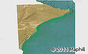 Satellite 3D Map of Rawson, single color outside