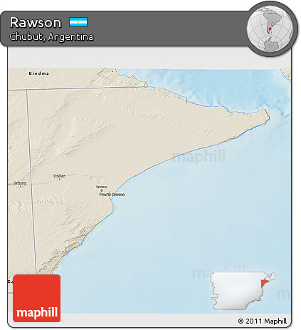 Shaded Relief 3D Map of Rawson