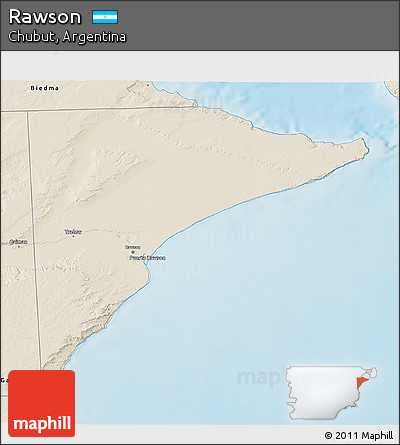 Shaded Relief 3D Map of Rawson