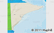 Shaded Relief 3D Map of Rawson, political outside
