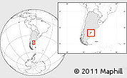 Blank Location Map of Rawson, highlighted country, within the entire country