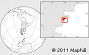 Blank Location Map of Rawson, highlighted country