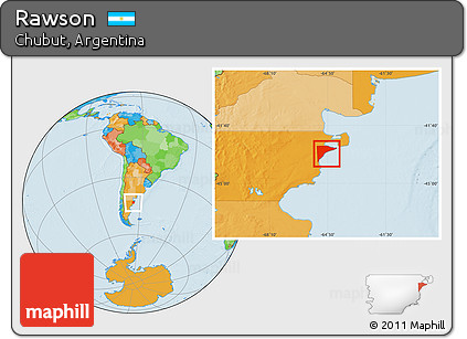 Political Location Map of Rawson
