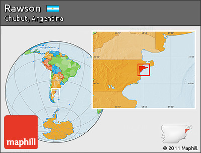 Political Location Map of Rawson