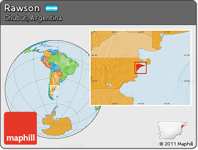 Political Location Map of Rawson