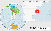 Political Location Map of Rawson, highlighted country