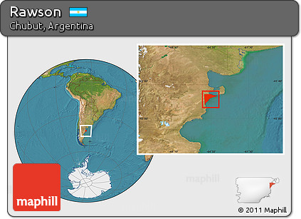 Satellite Location Map of Rawson
