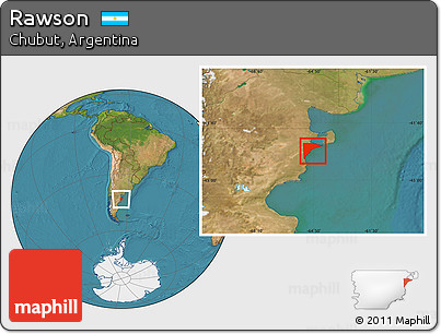 Satellite Location Map of Rawson