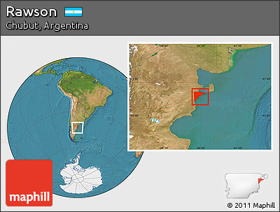 Satellite Location Map of Rawson