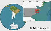 Satellite Location Map of Rawson, highlighted country, highlighted parent region