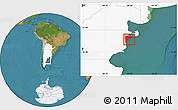 Satellite Location Map of Rawson, highlighted country