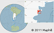 Savanna Style Location Map of Rawson, highlighted country, hill shading