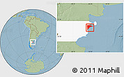 Savanna Style Location Map of Rawson, highlighted parent region, hill shading