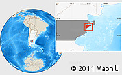 Shaded Relief Location Map of Rawson, highlighted country, highlighted parent region