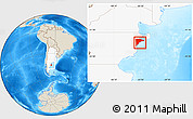 Shaded Relief Location Map of Rawson, highlighted country