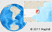 Shaded Relief Location Map of Rawson, highlighted parent region