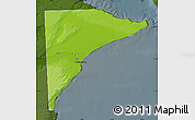 Physical Map of Rawson, darken