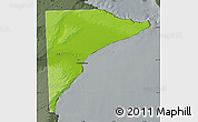 Physical Map of Rawson, darken, semi-desaturated