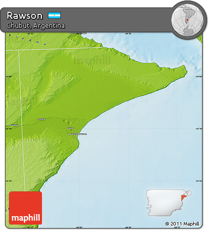 Physical Map of Rawson