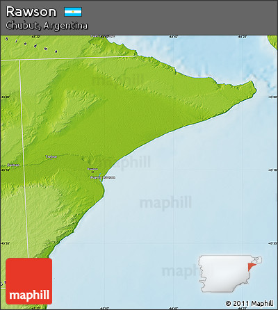 Physical Map of Rawson