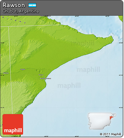 Physical Map of Rawson