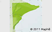 Physical Map of Rawson, lighten