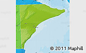 Physical Map of Rawson, political outside