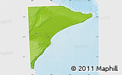 Physical Map of Rawson, single color outside