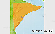 Political Map of Rawson, physical outside