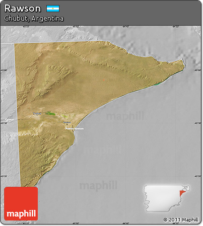 Satellite Map of Rawson, lighten, desaturated