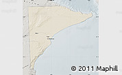 Shaded Relief Map of Rawson, semi-desaturated
