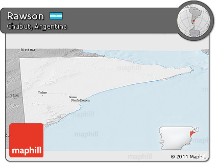 Gray Panoramic Map of Rawson