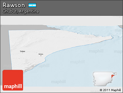 Gray Panoramic Map of Rawson, single color outside