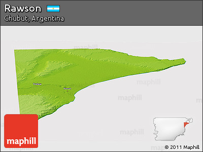 Physical Panoramic Map of Rawson, cropped outside