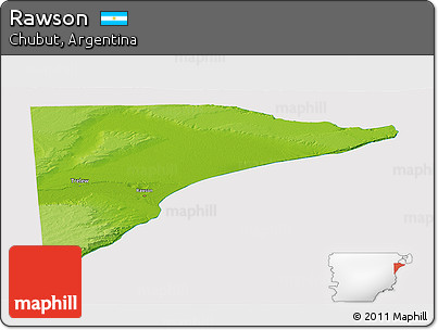 Physical Panoramic Map of Rawson, cropped outside
