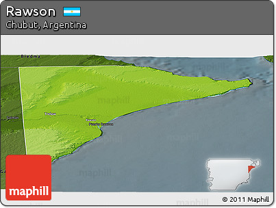 Physical Panoramic Map of Rawson, darken