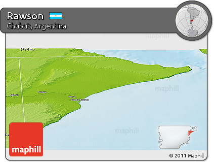 Physical Panoramic Map of Rawson