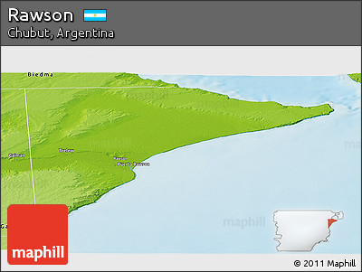 Physical Panoramic Map of Rawson