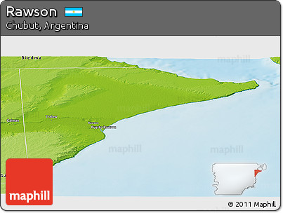 Physical Panoramic Map of Rawson