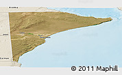 Satellite Panoramic Map of Rawson, shaded relief outside