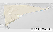 Shaded Relief Panoramic Map of Rawson, desaturated