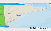 Shaded Relief Panoramic Map of Rawson, political outside